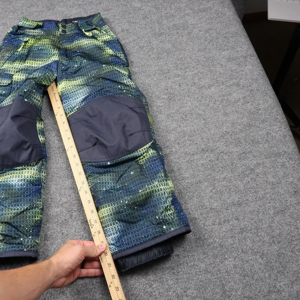 Champion Pants Youth Small 6-7 Blue Green Camo Pattern Snow Ski Insulated Winter